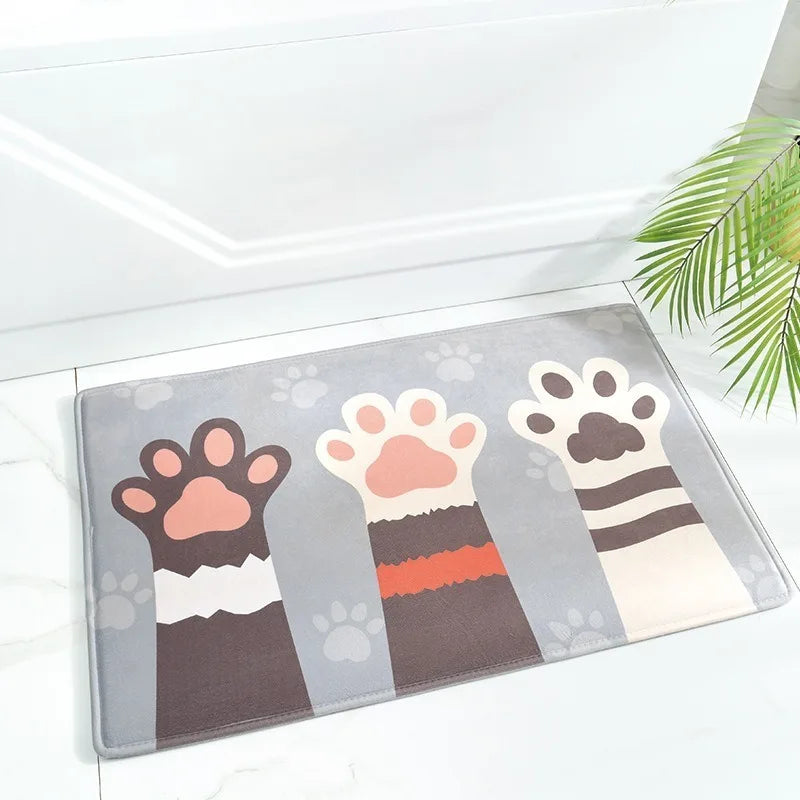 Cats Welcome Mats for Front Door Outdoor Entry Hi Bye Print Doormat Non Slip Kitchen Bedroom Footpad Home Indoor Decor Funny Rug