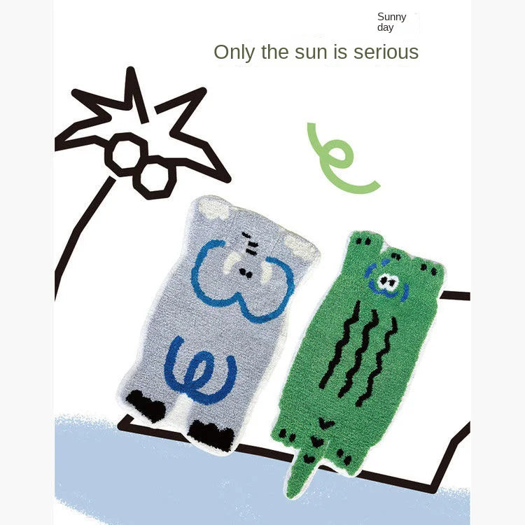 Vikama Cartoon Animal Imitation Cashmere Rug Comfortable Soft Bedroom Bed Blanket Housewarming Children Gift Home Decor