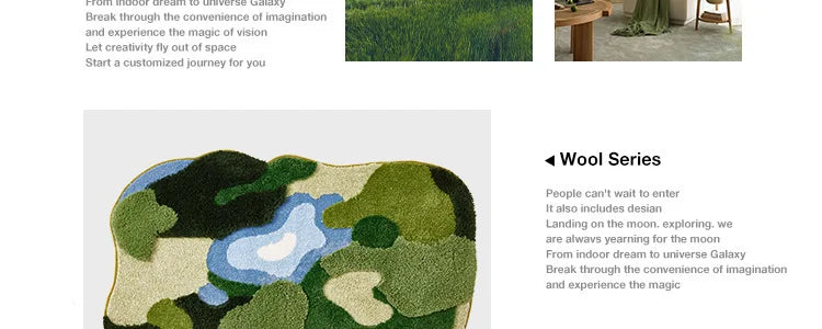 Garden Moss Hand Tufted Area Rug, Bedroom Bedside Rugs, Flocked Art Deco Carpet, Thickened Microfiber Floor Mat, Super Soft