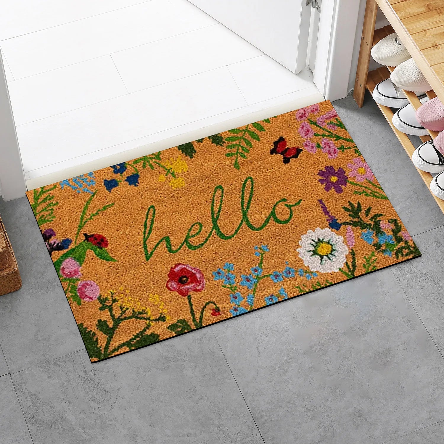 Thin Non-slip Floor Rug Mat, Durable Welcome Doormat Outdoor Entrance Mat, Welcome Mat, Machine Washable, Suitable for Family,