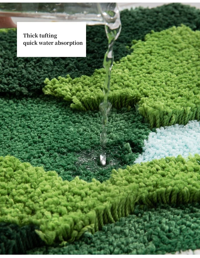 Thicken Moss Tufted Doormat Forest Aesthetics Kitchen Carpet Anti Slip Bath Mat Home Decor Entrance/Hallway Room Rug Customized