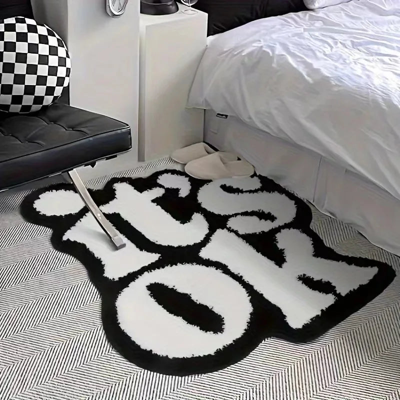 Funny Art Imitation Cashmere Carpet Special-Shaped Living Room Bedroom Decoration Bed Blanket Entry Door Non-Slip Mat