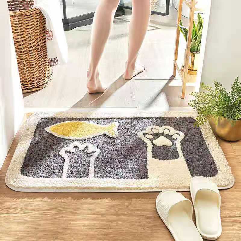 Bathroom Mat Cartoon Washable Cute Water Absorbent Non-slip Quick Dry Home Textile Bedroom Soft Household Doormats Decor New