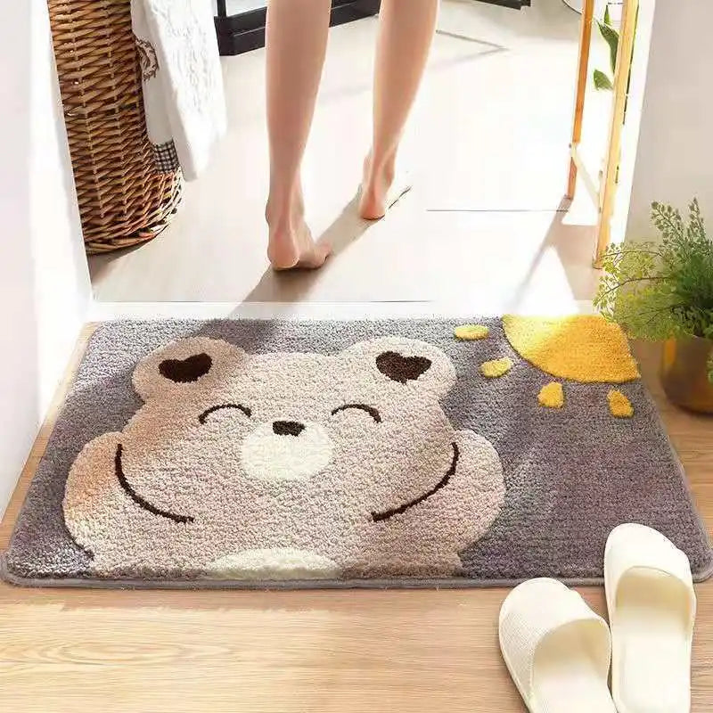 Bathroom Mat Cartoon Washable Cute Water Absorbent Non-slip Quick Dry Home Textile Bedroom Soft Household Doormats Decor New