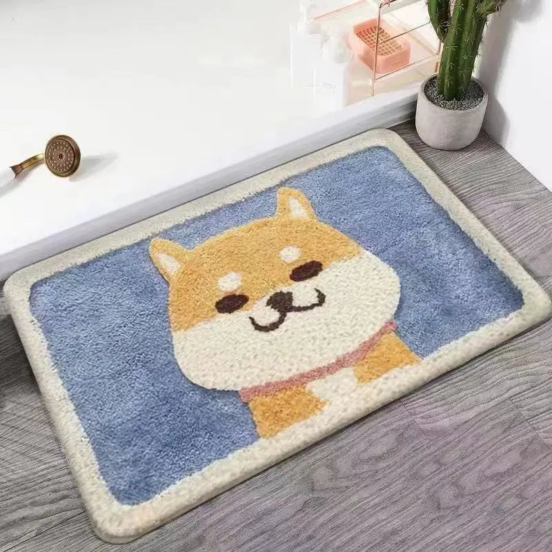 Cartoon Floor Mat, Bathroom, Water Absorption, Household Toilet, Doorstep, Bathroom, Non Slip Entrance Mat, Bedroom Carpet
