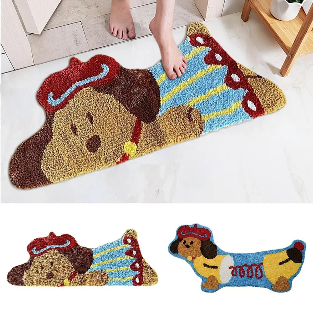 Cat Bathroom Rug Hugging Cat Pattern Plush Bathroom Decor Mat Funny Machine Wash Water Absorbent Thick Shower Rug With Non-Slip
