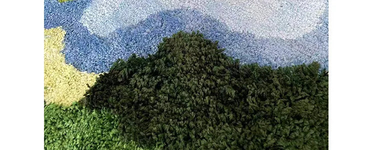 Garden Moss Hand Tufted Area Rug, Bedroom Bedside Rugs, Flocked Art Deco Carpet, Thickened Microfiber Floor Mat, Super Soft