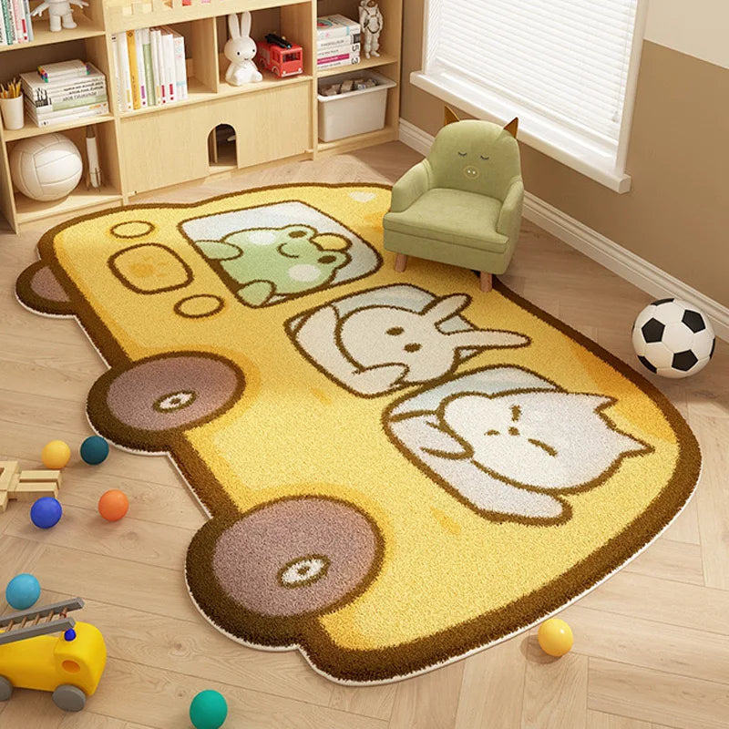 VIKAMA Cartoon Cute Imitation Cashmere Carpet Living Room Bedroom Bedside Children's Room Easy To Care Carpet Home Decoration
