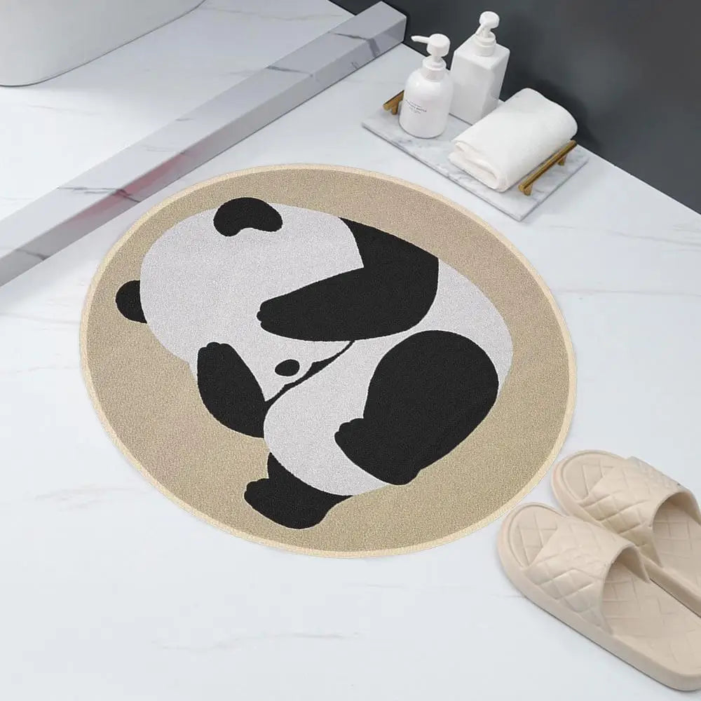 Cat Bathroom Rug Hugging Cat Pattern Plush Bathroom Decor Mat Funny Machine Wash Water Absorbent Thick Shower Rug With Non-Slip