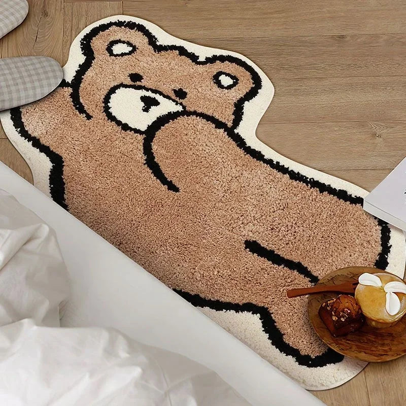 Cute Bedroom Rug Soft Living Room Carpet Non Slip Bathroom Floor Mat Faux Cashmere Entrance Doormat Bath Mat Room Decor