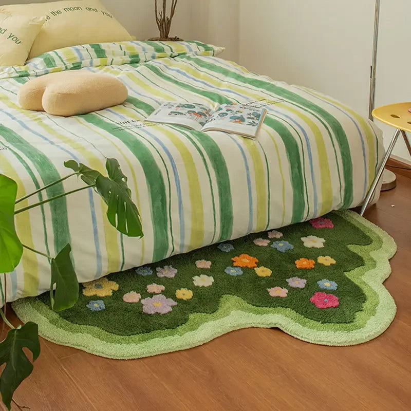 Absorbent Living Room Carpets Plants Flower Bedroom Rugs Soft Hallway Area Floor Pad Mats Doormat Aesthetic Home Art Decorations