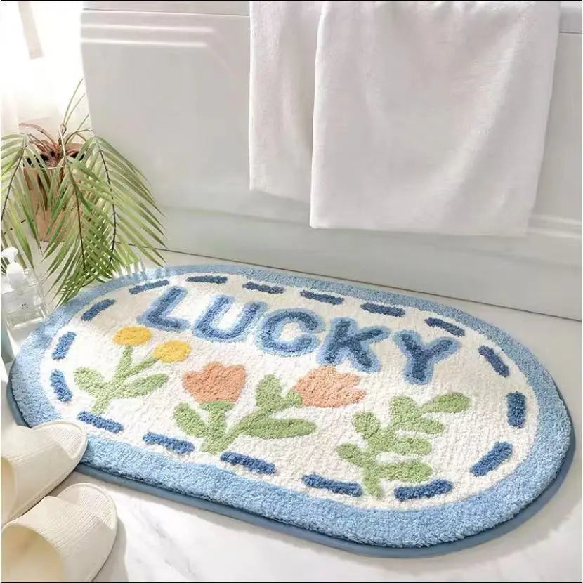 Fruit watermelon suction bathroom carpet imitation cashmere toilet floor mat household non-slip
