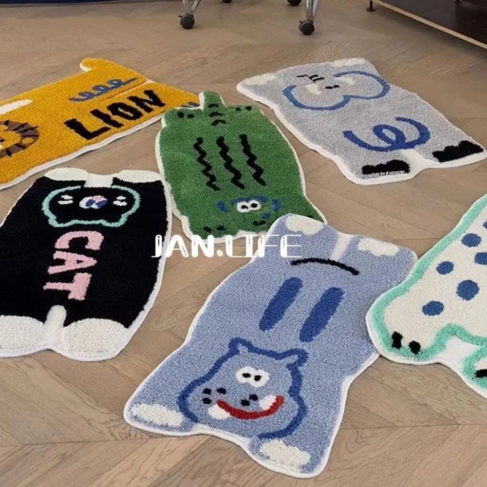 Vikama Cartoon Animal Imitation Cashmere Rug Comfortable Soft Bedroom Bed Blanket Housewarming Children Gift Home Decor