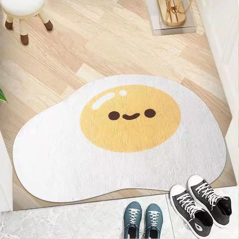 Nordic Flower Rug Cartoon Decor Carpet for Living Room Bedroom Bedside Area Rug  Smile Floor Mat Non-slip Bath Mat