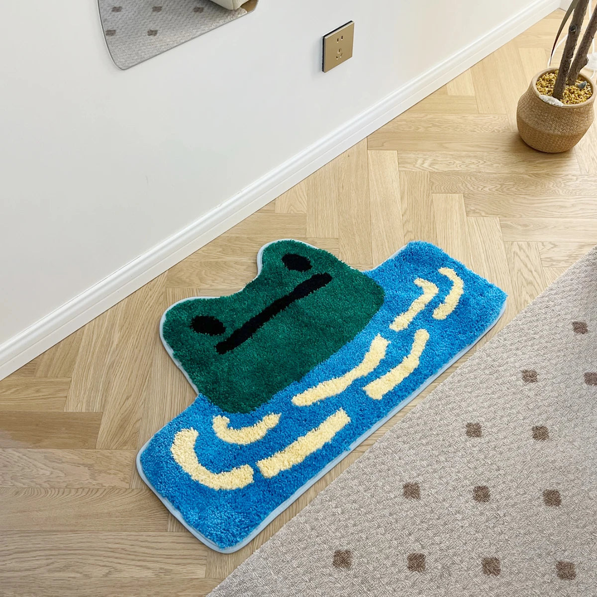 Frog River Tufted Rug Children Soft Plush Tufted Mug Kitchen Carpet Rugs Non-Slip Abosrbent Bathroom Floor Mat Bedroom Toilet