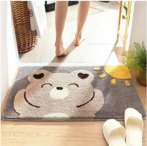 Cartoon Floor Mat, Bathroom, Water Absorption, Household Toilet, Doorstep, Bathroom, Non Slip Entrance Mat, Bedroom Carpet