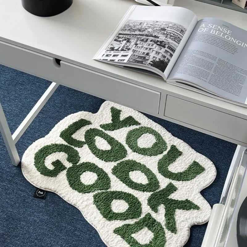 Funny Art Imitation Cashmere Carpet Special-Shaped Living Room Bedroom Decoration Bed Blanket Entry Door Non-Slip Mat
