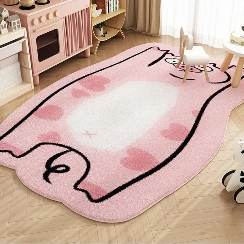 VIKAMA Cartoon Cute Imitation Cashmere Carpet Living Room Bedroom Bedside Children's Room Easy To Care Carpet Home Decoration