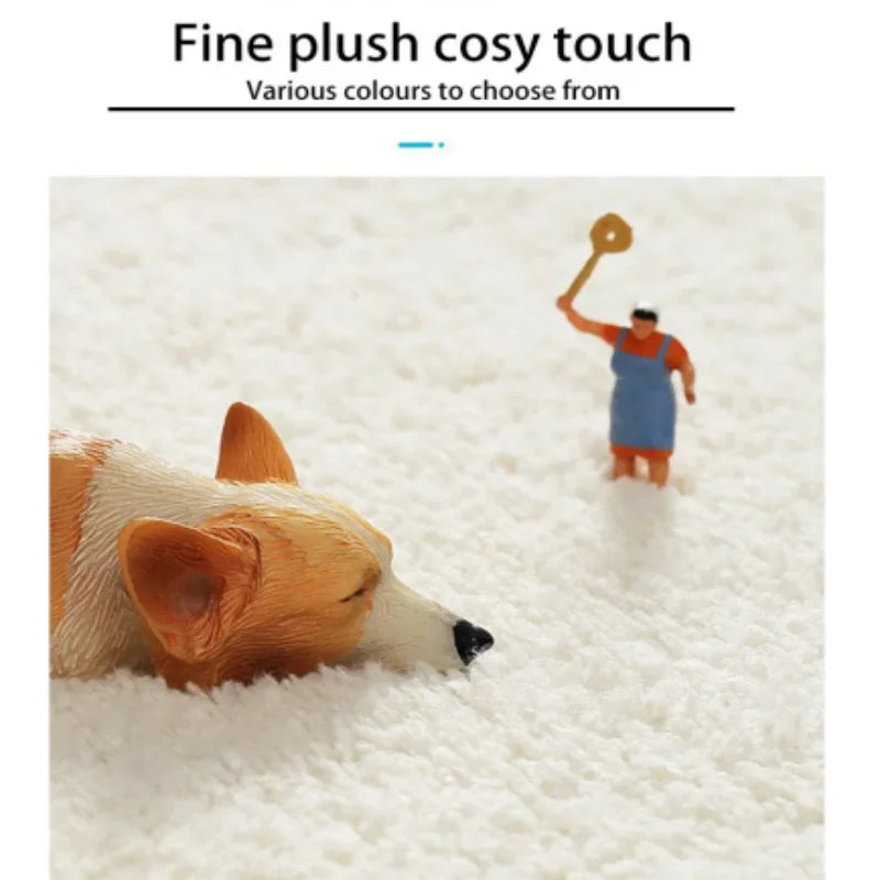 VIKAMA Imitation Cashmere Cute Cartoon Carpet Shaped Rugs Bedside Carpets Home Decor Living Room Sofa Rugs Non-Slip Bedroom Mat
