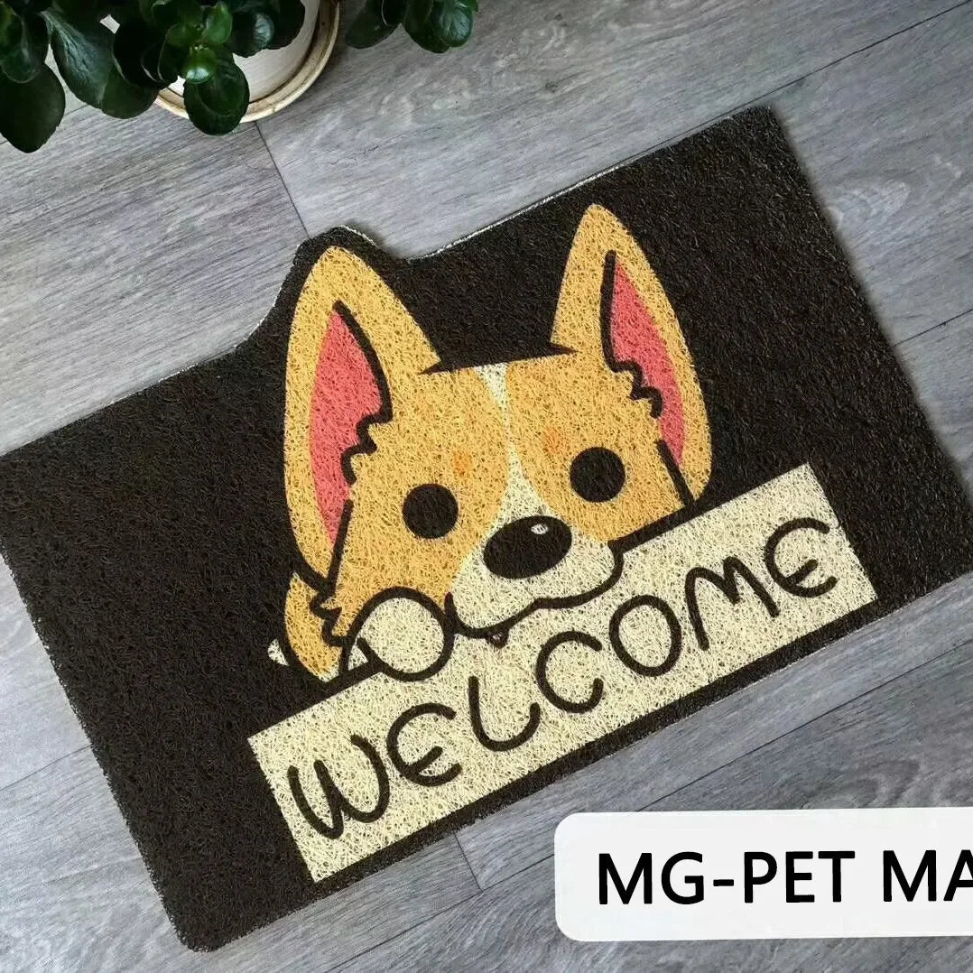 Cartoon Welcome Entrance Doormat Carpet Kitchen Corridor Non-slip Cat Dog Pet Floor Mat Suitable for Home Bathroom Living Room