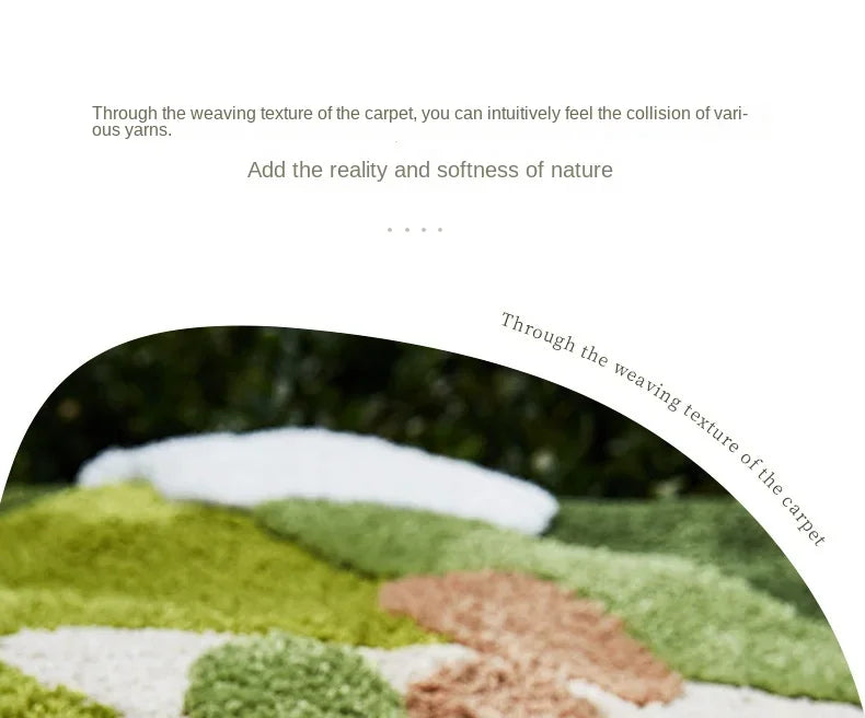 Household Moss Imitation Cashmere Coffee Table Rug Shaped Thicken Bedroom Bedside Mat Non-slip Absorbent Living Room Carpet
