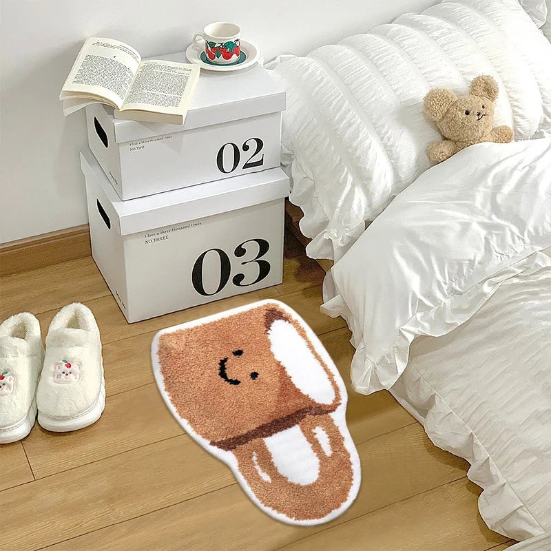 VIKAMA Cute Abnormals Imitation Cashmere Carpet Bathroom Plush Absorbent Mat Home Decoration Living Room Bedroom Door Mat