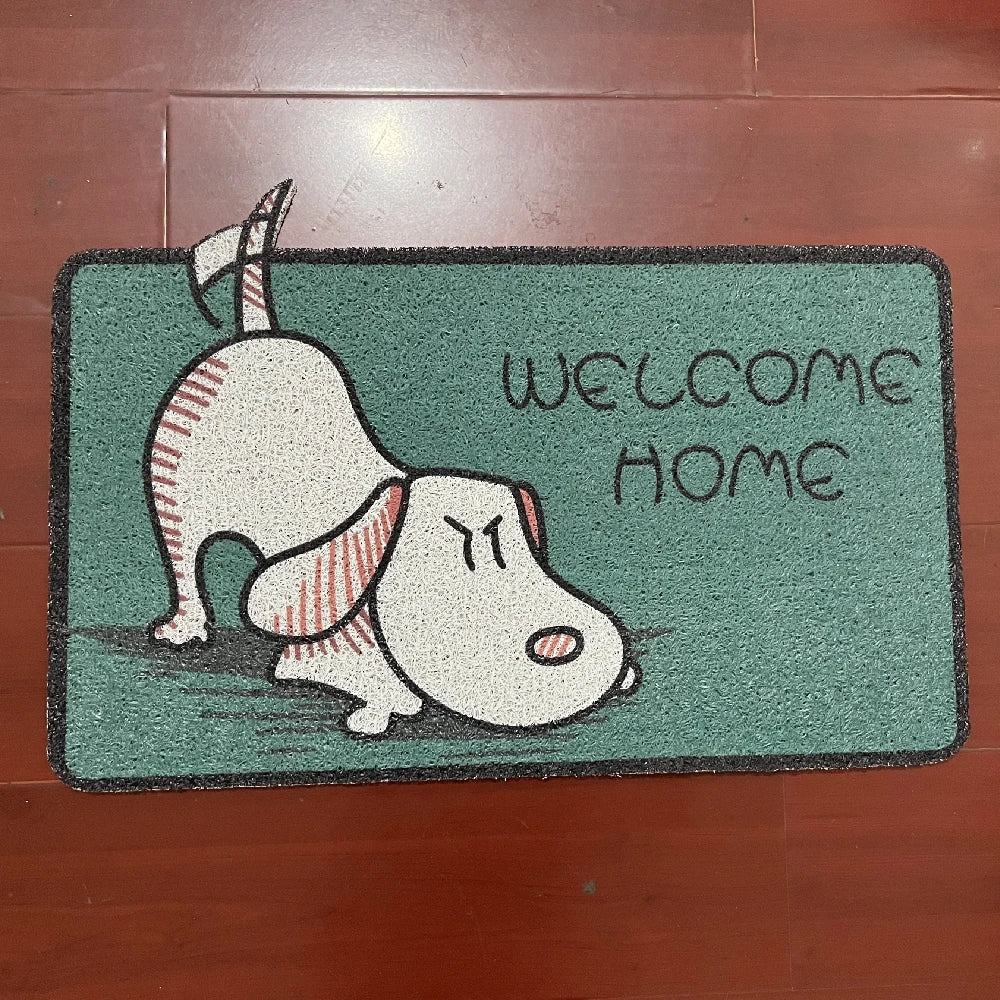 Welcome Doormat Entrance Hallway Printed Cartoon Corgi Non-Slip Floor Mats Front Doormats Outdoor Rugs  Bedroom Kitchen Carpets
