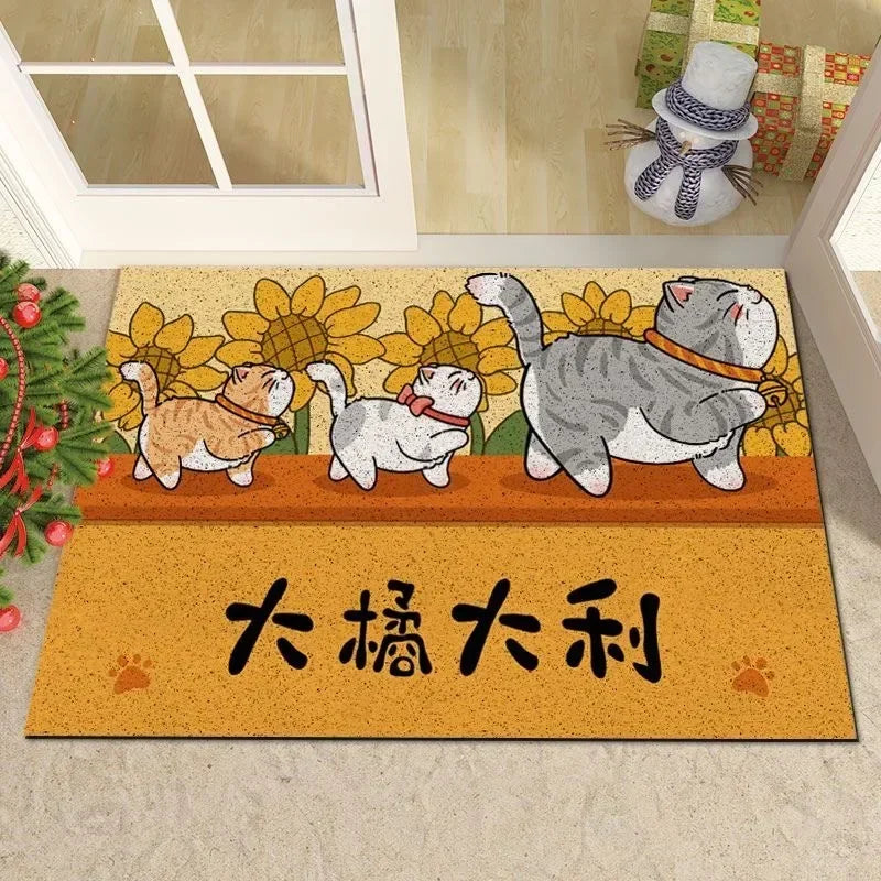 40x60cm Carton Animal Cat & Dog Welcome Door Entrance Mat Remove Dust & Water Carpet for Indoor & Outdoor