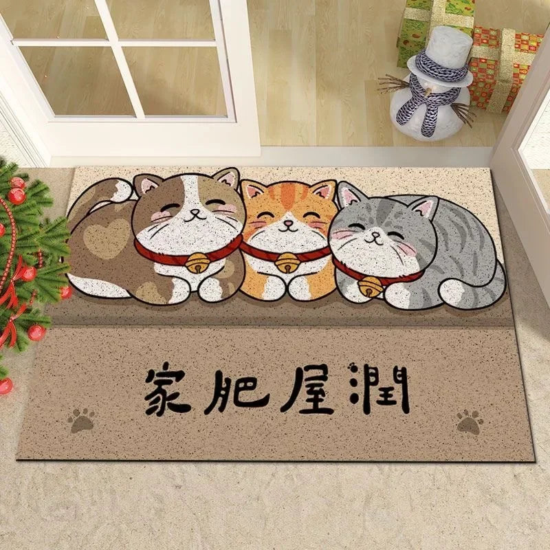 40x60cm Carton Animal Cat & Dog Welcome Door Entrance Mat Remove Dust & Water Carpet for Indoor & Outdoor