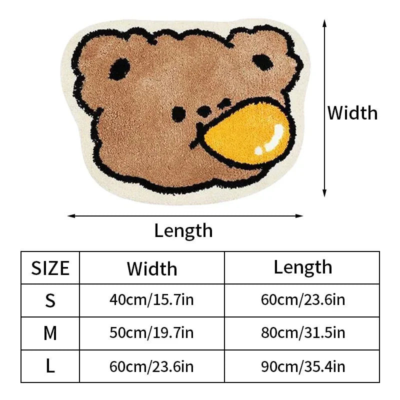 Cute Bedroom Rug Soft Living Room Carpet Non Slip Bathroom Floor Mat Faux Cashmere Entrance Doormat Bath Mat Room Decor