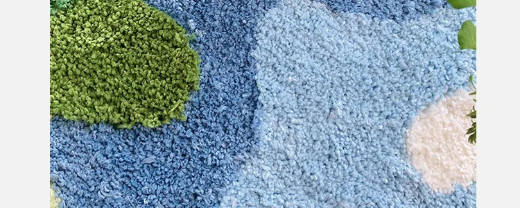 Garden Moss Hand Tufted Area Rug, Bedroom Bedside Rugs, Flocked Art Deco Carpet, Thickened Microfiber Floor Mat, Super Soft