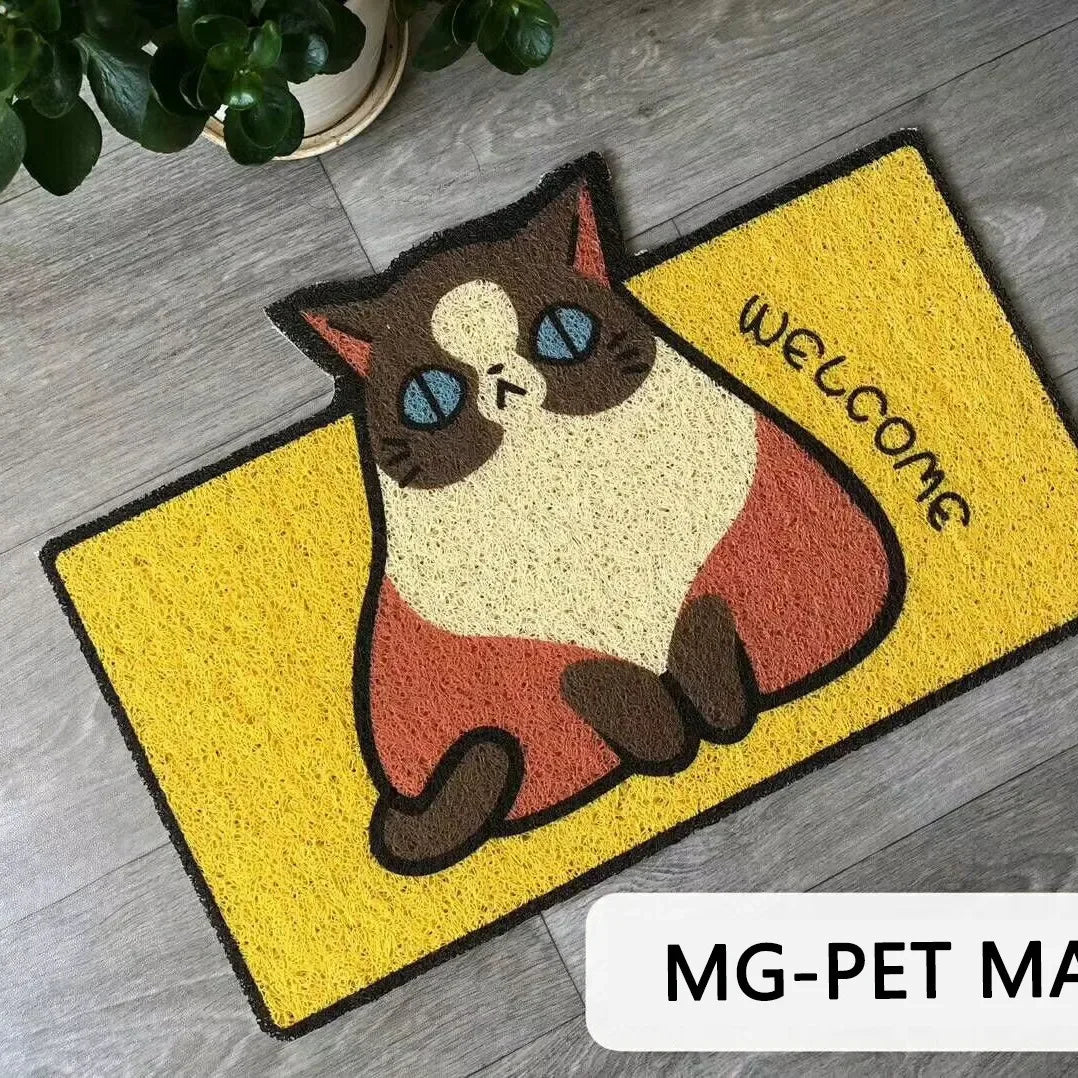 Cartoon Welcome Entrance Doormat Carpet Kitchen Corridor Non-slip Cat Dog Pet Floor Mat Suitable for Home Bathroom Living Room