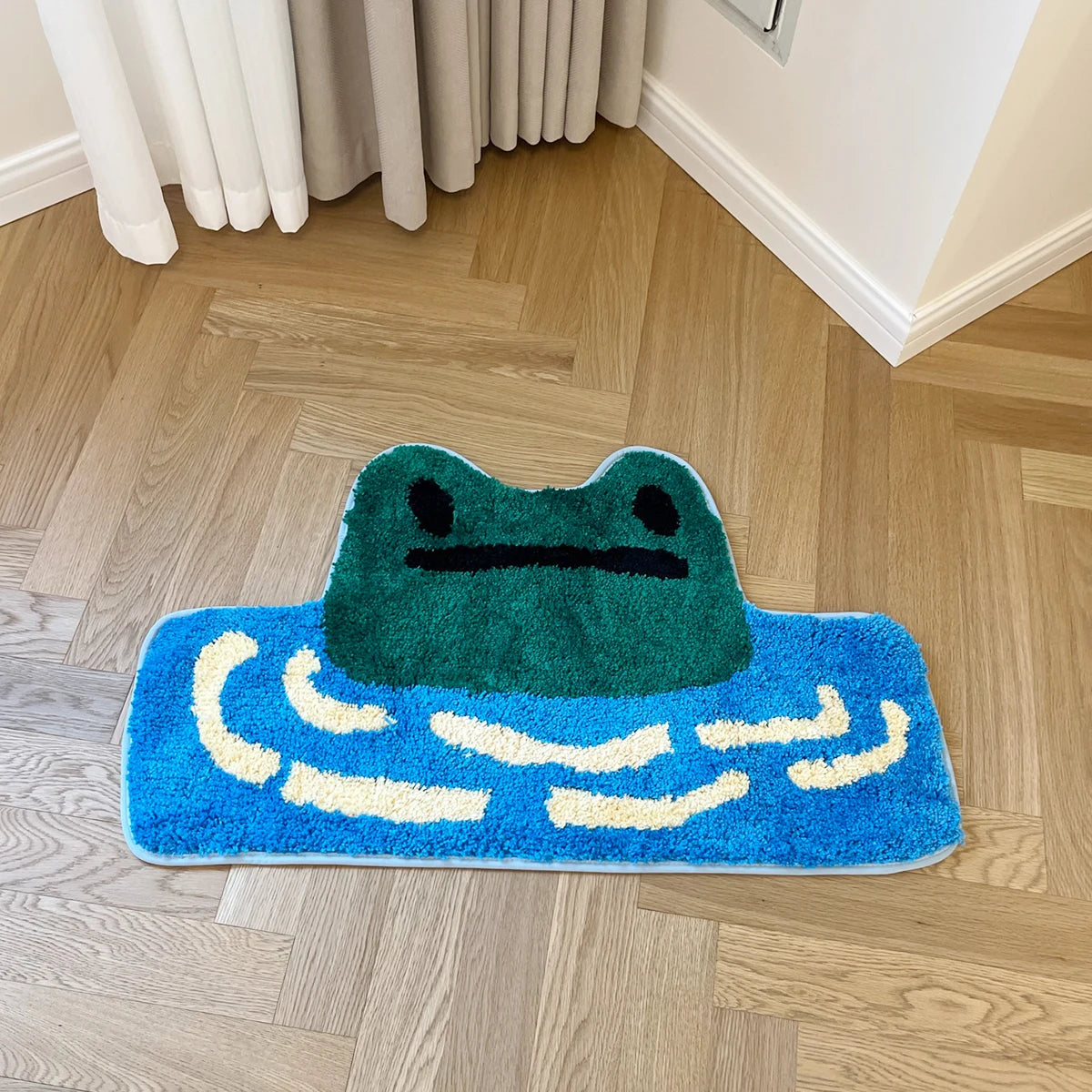 Frog River Tufted Rug Children Soft Plush Tufted Mug Kitchen Carpet Rugs Non-Slip Abosrbent Bathroom Floor Mat Bedroom Toilet