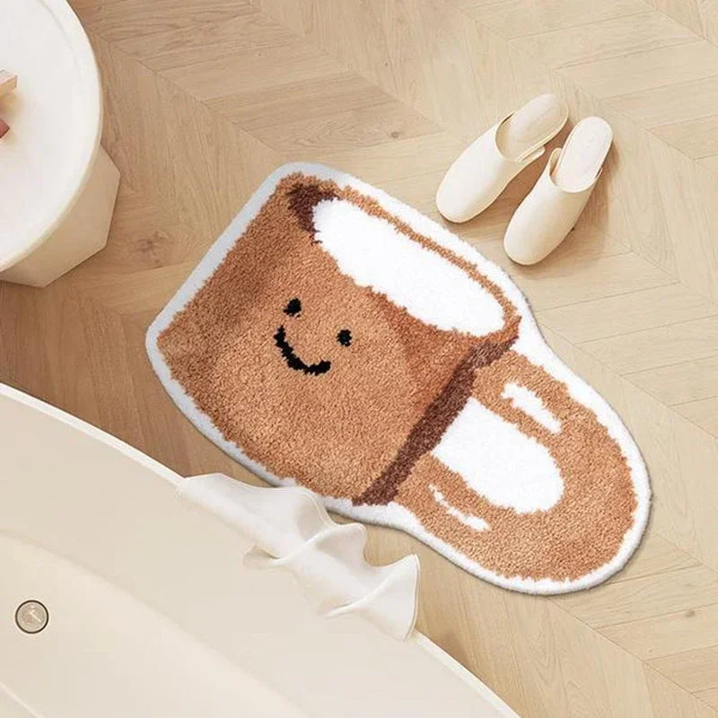 Cute Bedroom Rug Soft Living Room Carpet Non Slip Bathroom Floor Mat Faux Cashmere Entrance Doormat Bath Mat Room Decor