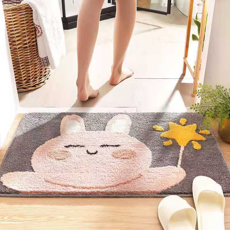 Bathroom Mat Cartoon Washable Cute Water Absorbent Non-slip Quick Dry Home Textile Bedroom Soft Household Doormats Decor New
