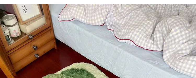 Garden Moss Hand Tufted Area Rug, Bedroom Bedside Rugs, Flocked Art Deco Carpet, Thickened Microfiber Floor Mat, Super Soft