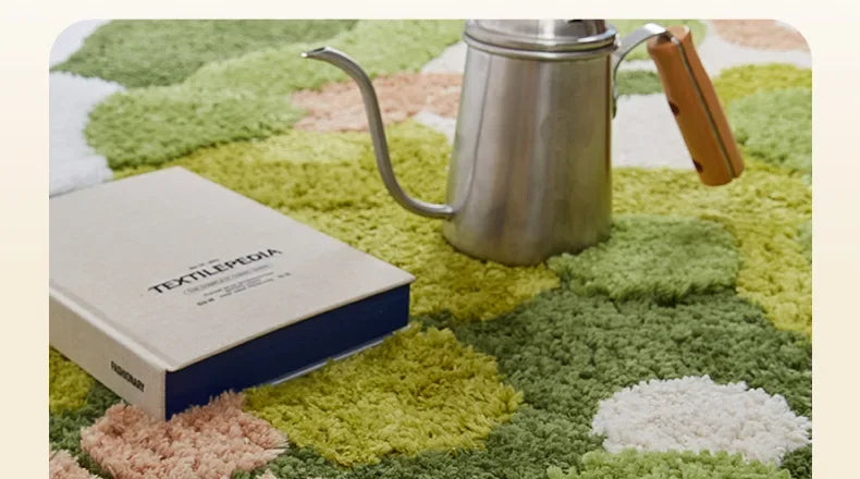 Household Moss Imitation Cashmere Coffee Table Rug Shaped Thicken Bedroom Bedside Mat Non-slip Absorbent Living Room Carpet