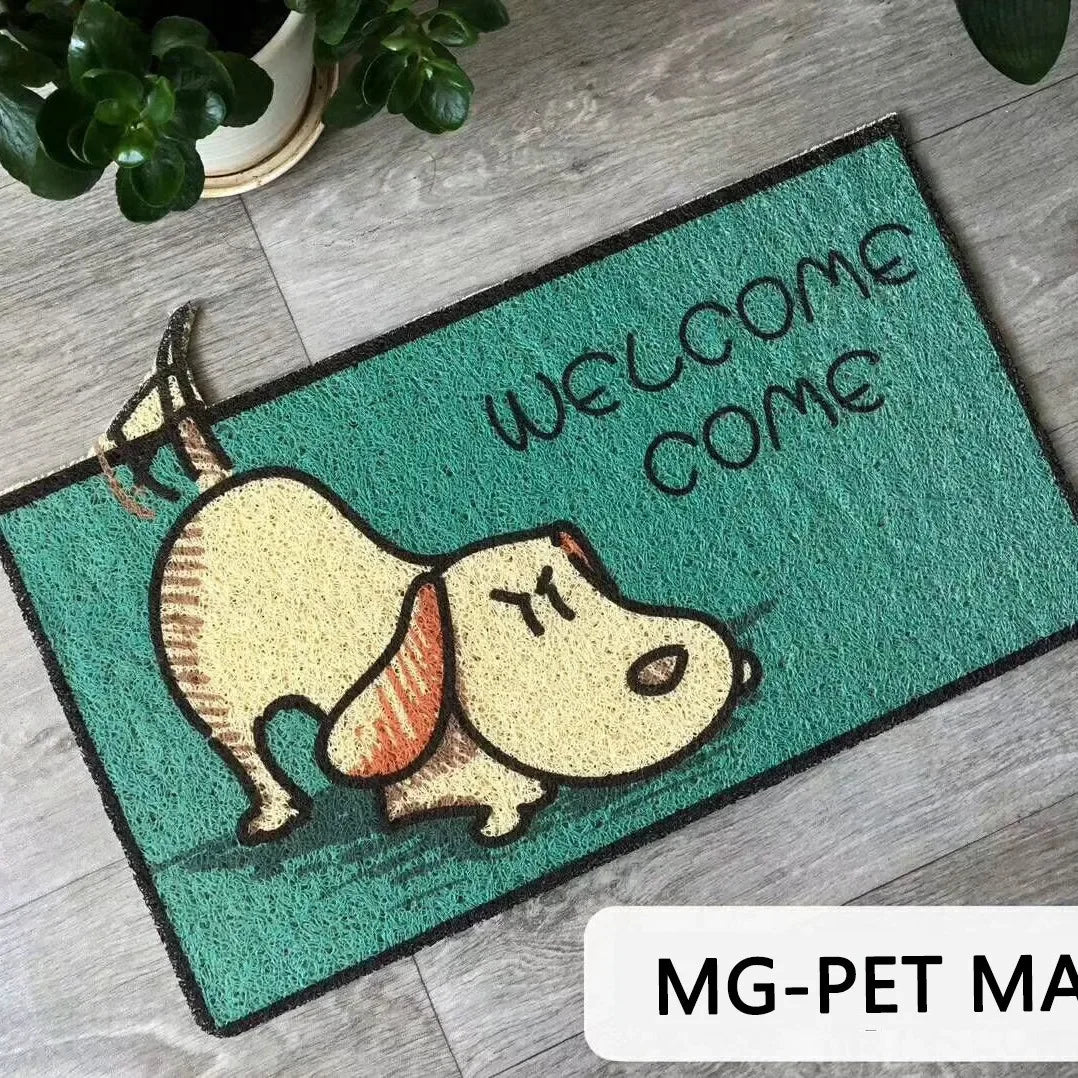 Cartoon Welcome Entrance Doormat Carpet Kitchen Corridor Non-slip Cat Dog Pet Floor Mat Suitable for Home Bathroom Living Room
