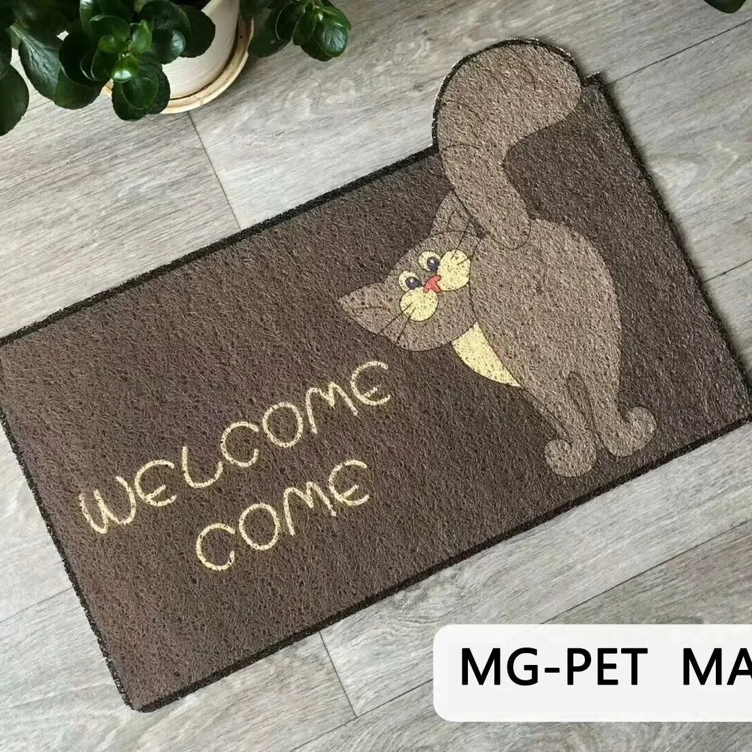 Cartoon Welcome Entrance Doormat Carpet Kitchen Corridor Non-slip Cat Dog Pet Floor Mat Suitable for Home Bathroom Living Room