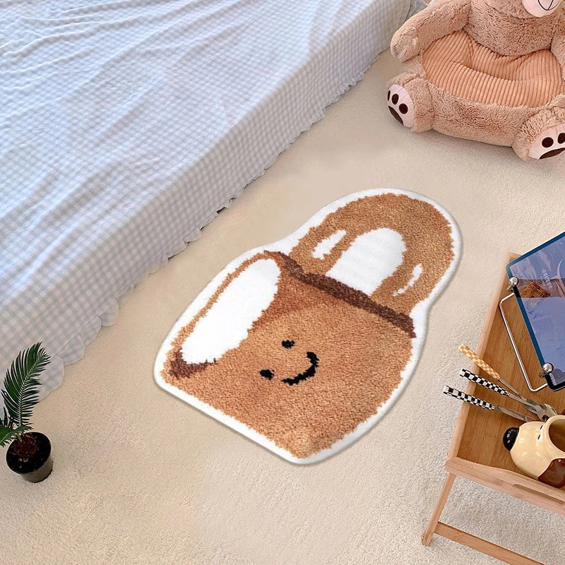 VIKAMA Cute Abnormals Imitation Cashmere Carpet Bathroom Plush Absorbent Mat Home Decoration Living Room Bedroom Door Mat
