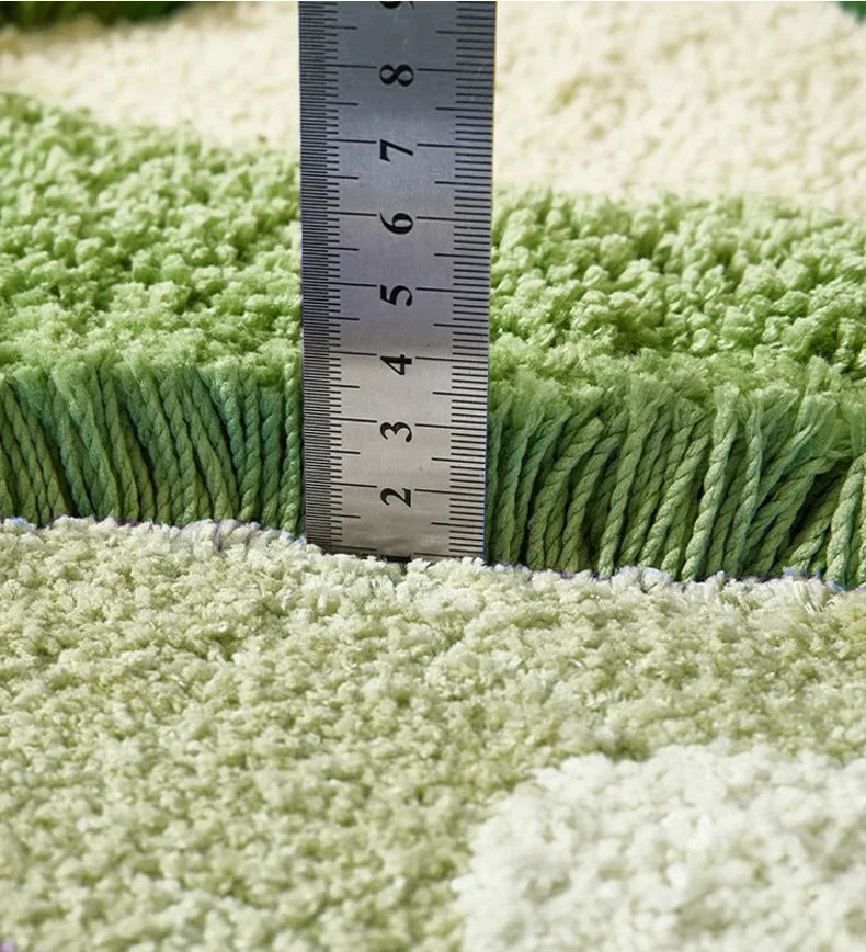 Forest Moss Flocking Bedside Rug, Ultra Soft Non-Slip Bath Mats, Bathroom Carpet & Bedroom Floor Mat for Home Decor