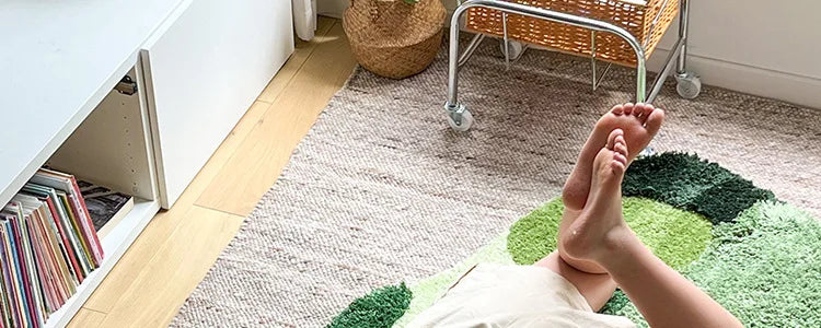 Garden Moss Hand Tufted Area Rug, Bedroom Bedside Rugs, Flocked Art Deco Carpet, Thickened Microfiber Floor Mat, Super Soft