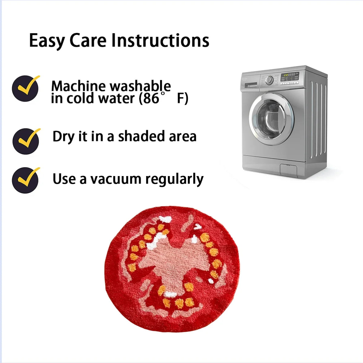 Tomato Fruit Tufted Rug Cartoon Funny Pattern Rug Living Room Indoor Entrance Floor Mat Bedroom Bedside Area Decor Rugs Soft